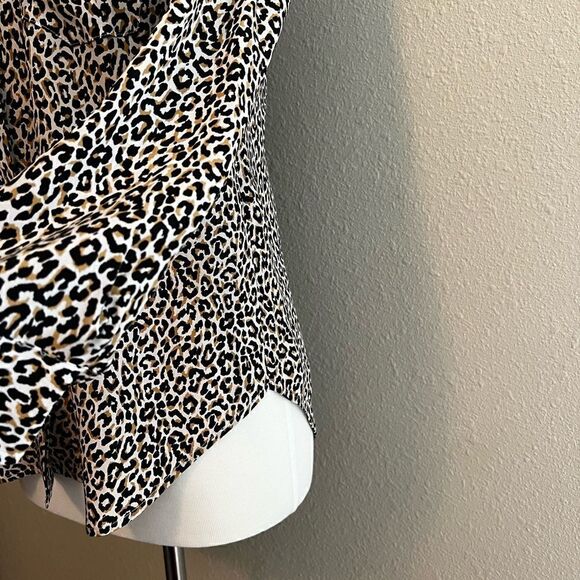 J Crew 100% Silk Leopard Button Up Blouse NWT - Picture 5 of 6
